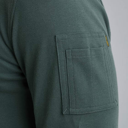 Polo lange mouw - blauw/groen