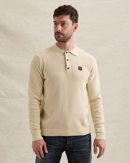 Polo lange mouw - beige