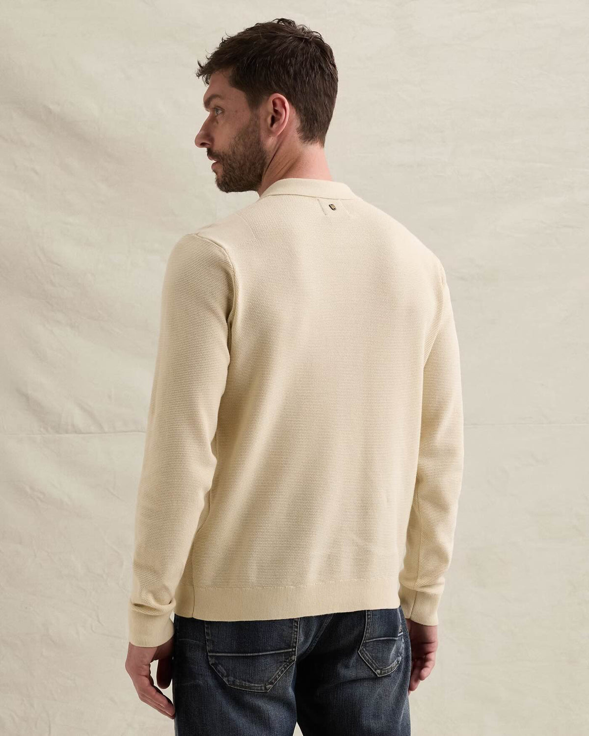 Polo lange mouw - beige