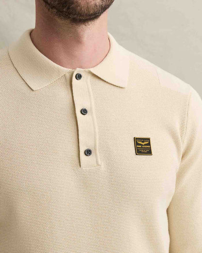 Polo lange mouw - beige