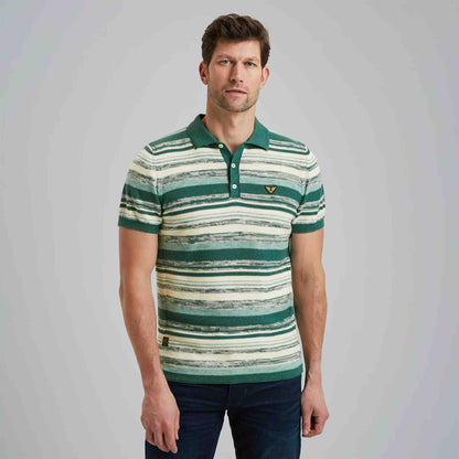 Polo streep gebreid - groen