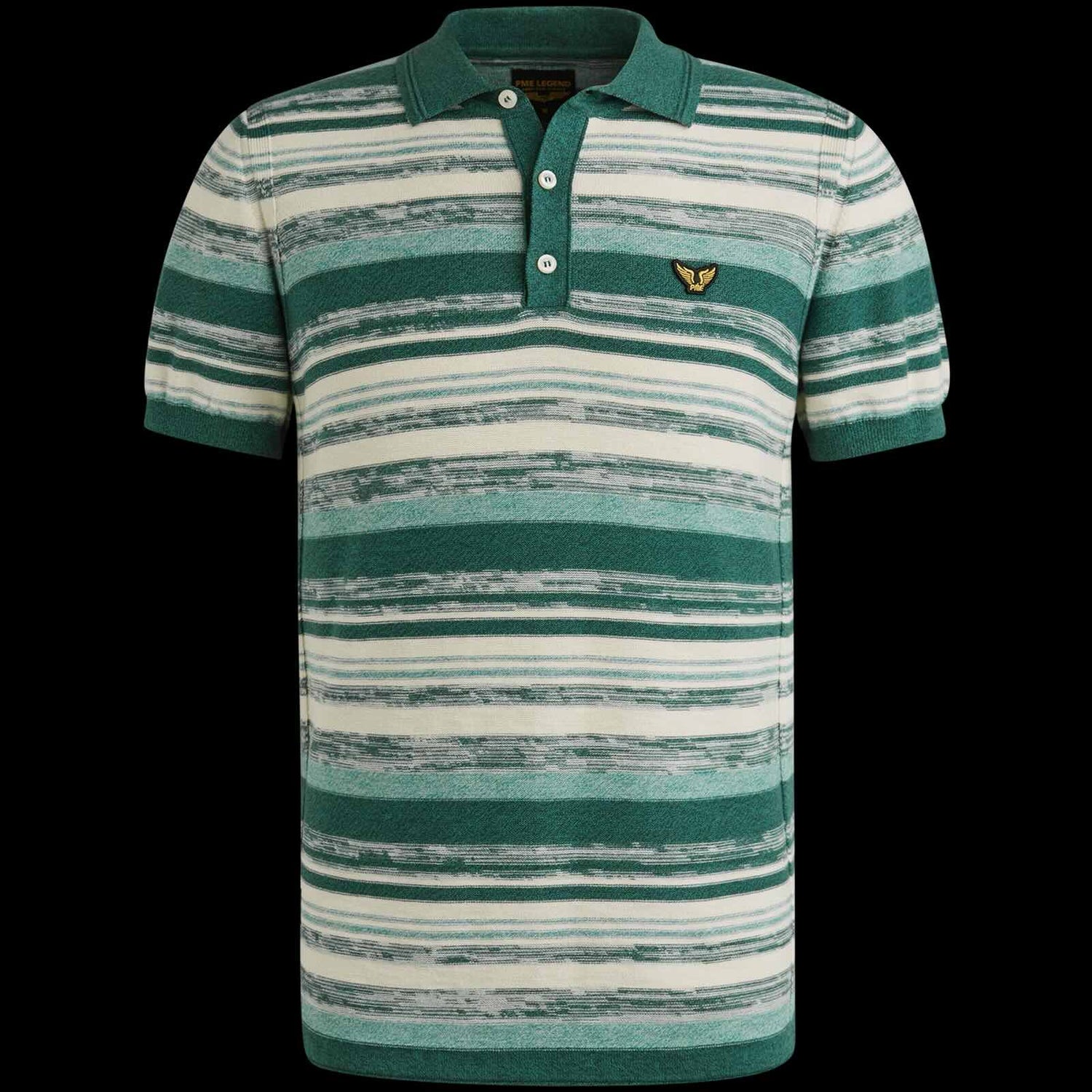 Polo streep gebreid - groen