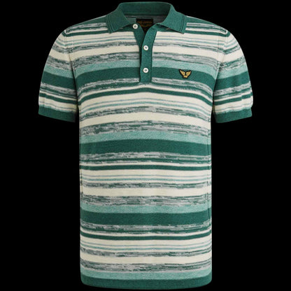 Polo streep gebreid - groen