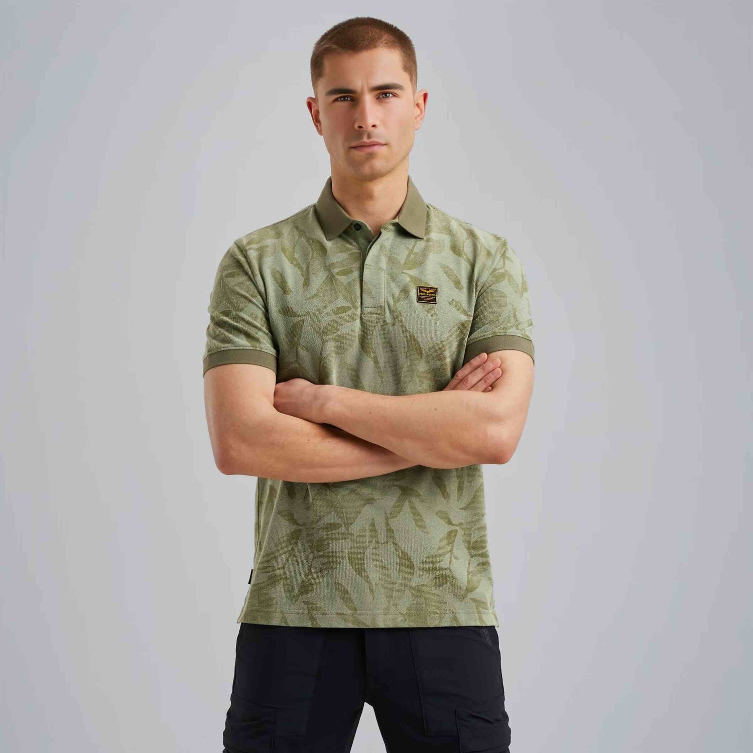 Polo met allover print - groen