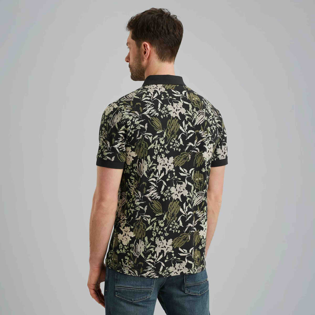 Polo allover print - blauw