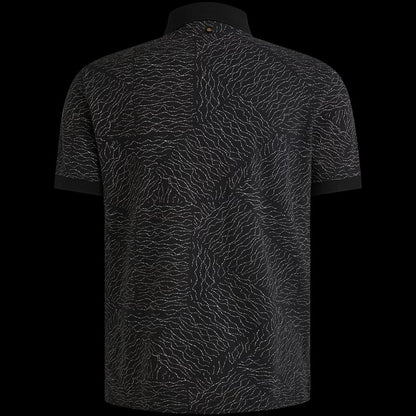 Polo met allover print - blauw