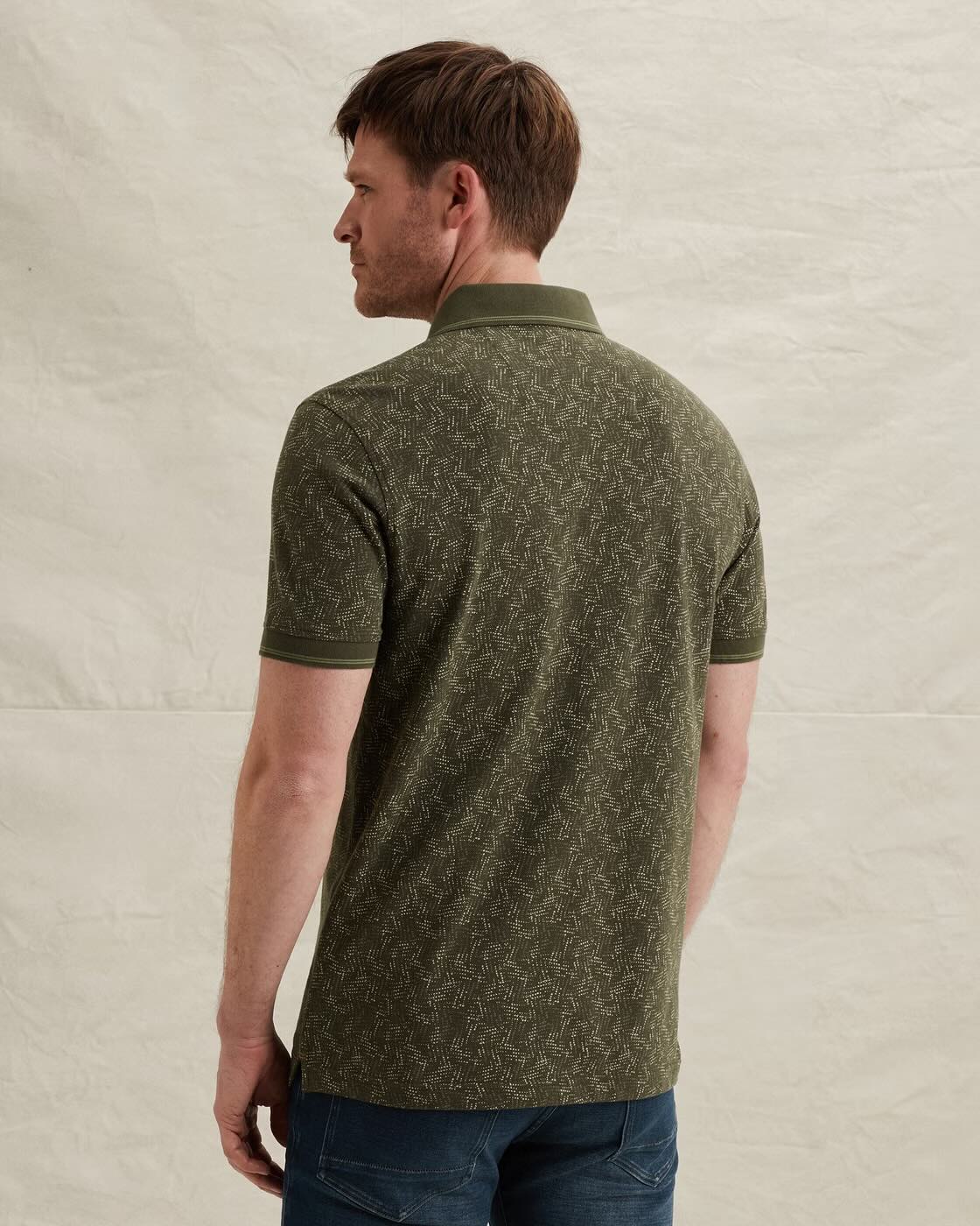 Polo met allover print - groen