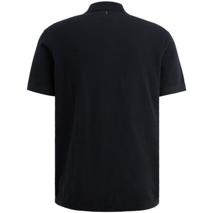 Polo met wafelstructuur - blauw