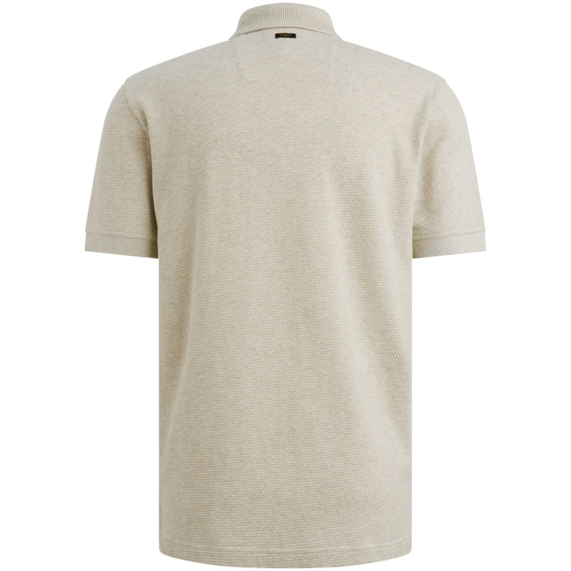 Polo met structuur - beige