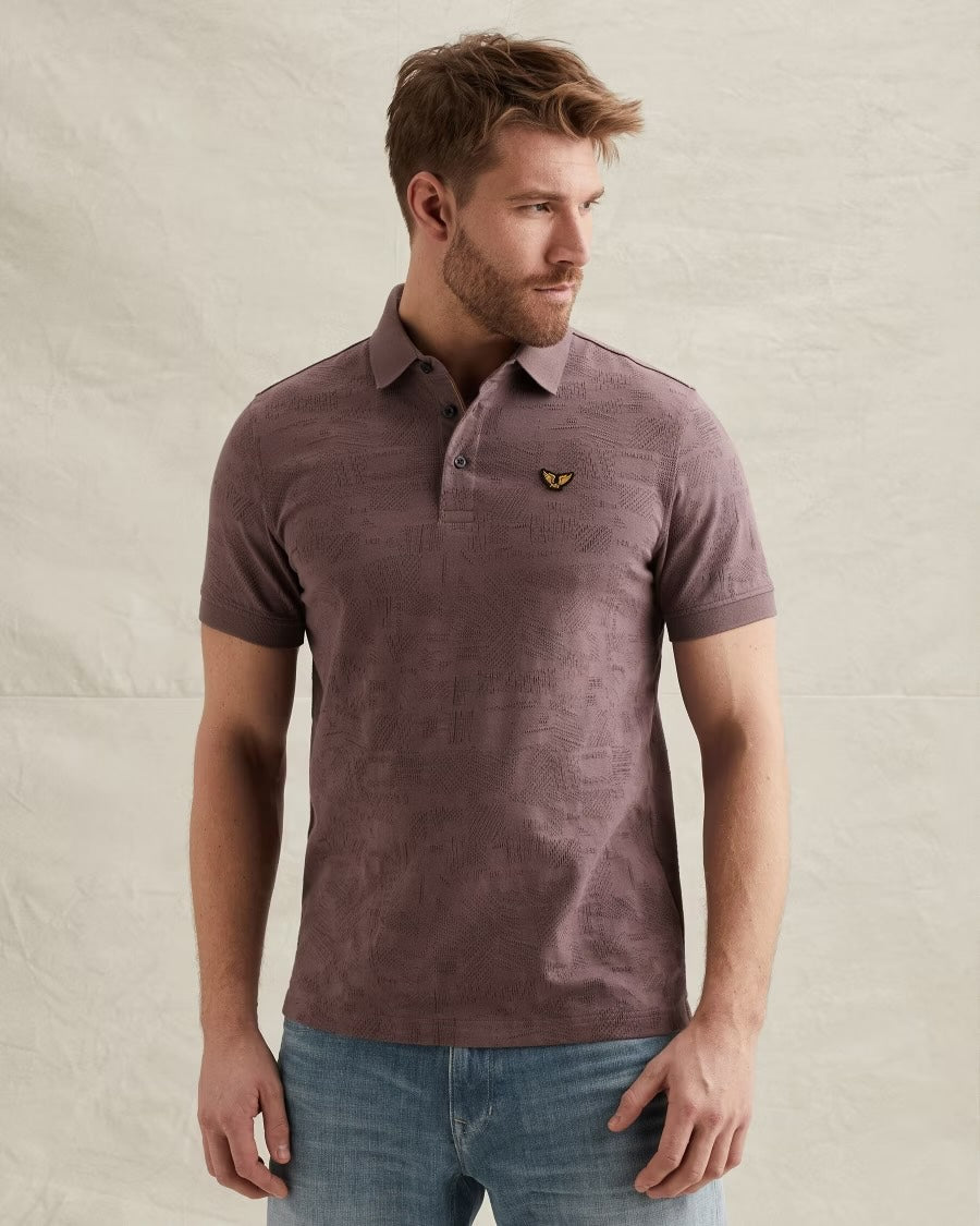 Polo jacquardpatroon - paars