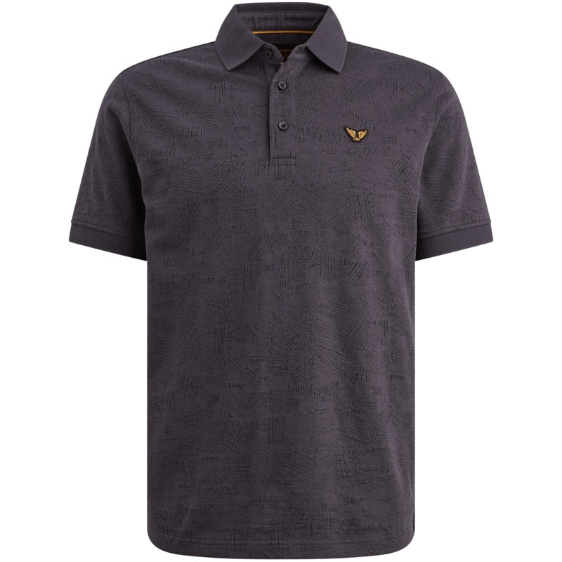 Polo jacquardpatroon - grijs