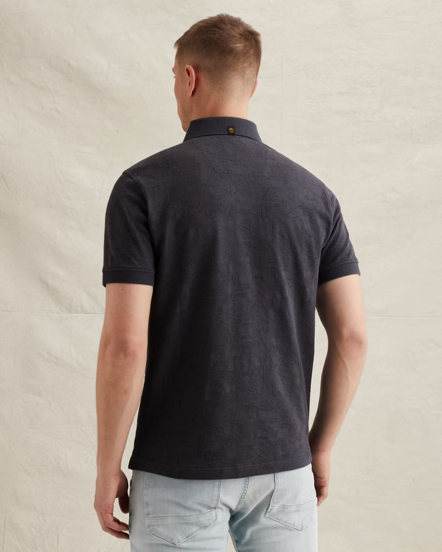 Polo jacquardpatroon - grijs