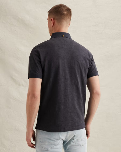 Polo jacquardpatroon - grijs