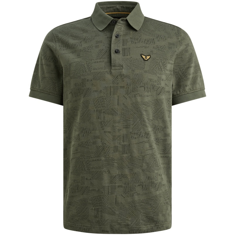 Polo jacquardpatroon - groen