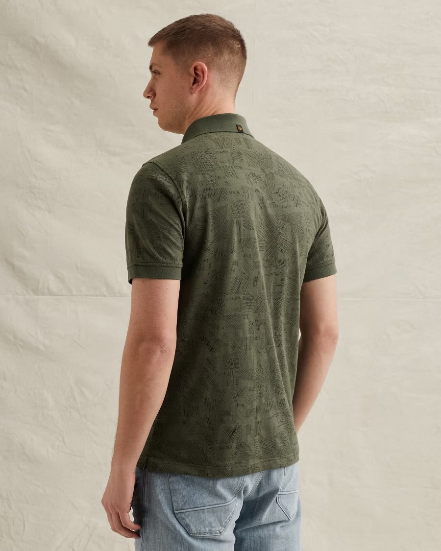 Polo jacquardpatroon - groen