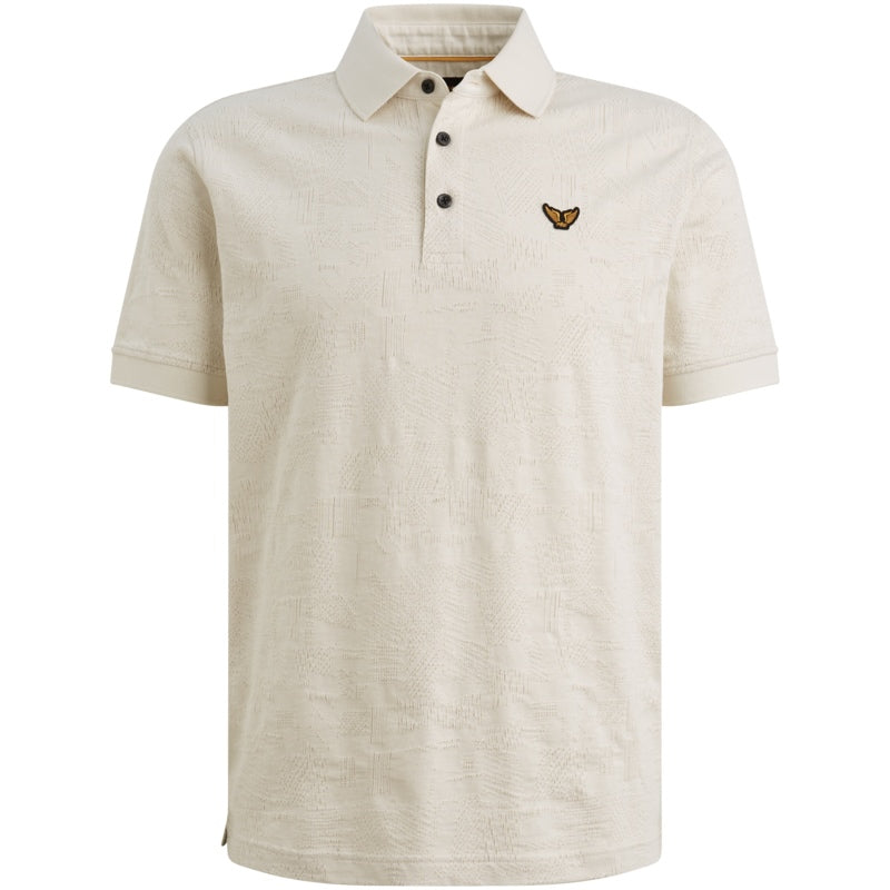 Polo jacquardpatroon - beige