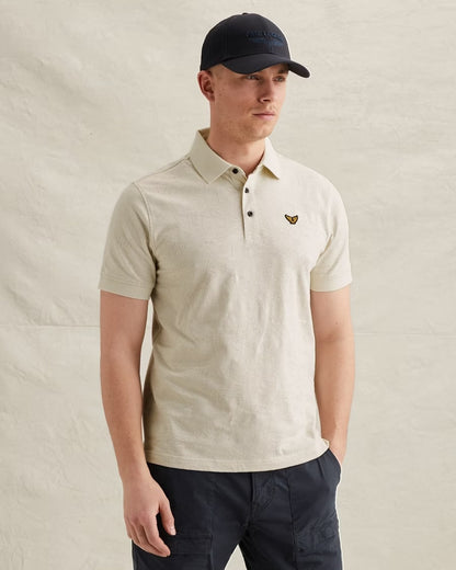 Polo jacquardpatroon - beige