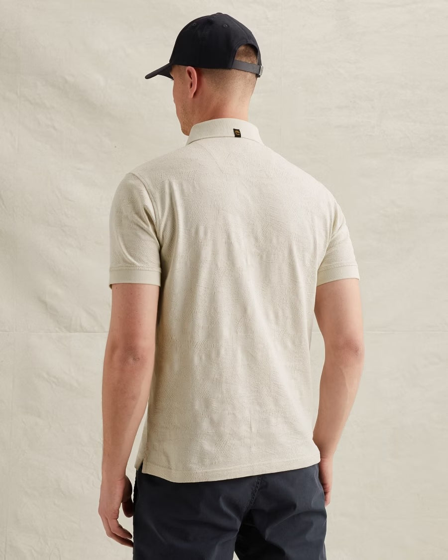 Polo jacquardpatroon - beige