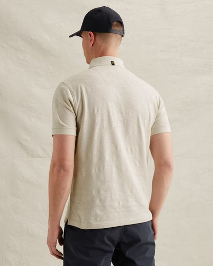 Polo jacquardpatroon - beige
