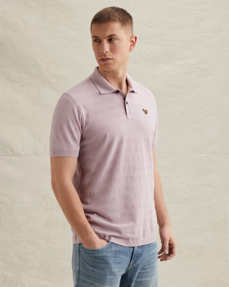 Polo met streeppatroon -  paars
