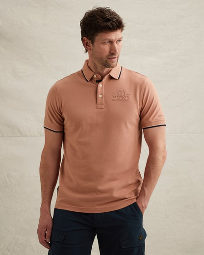 Polo piqué met artwork - rose dawn