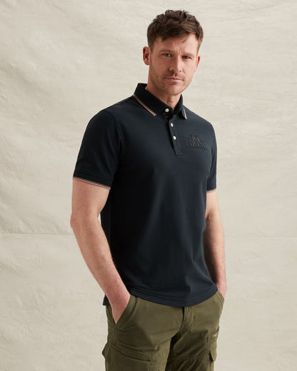 Polo piqué met artwork - carbon