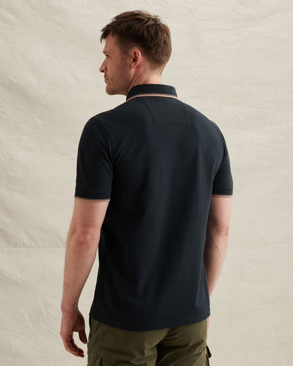 Polo piqué met artwork - carbon