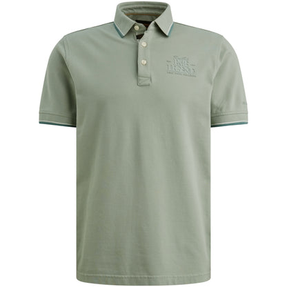 Polo piqué met artwork - iceberg green