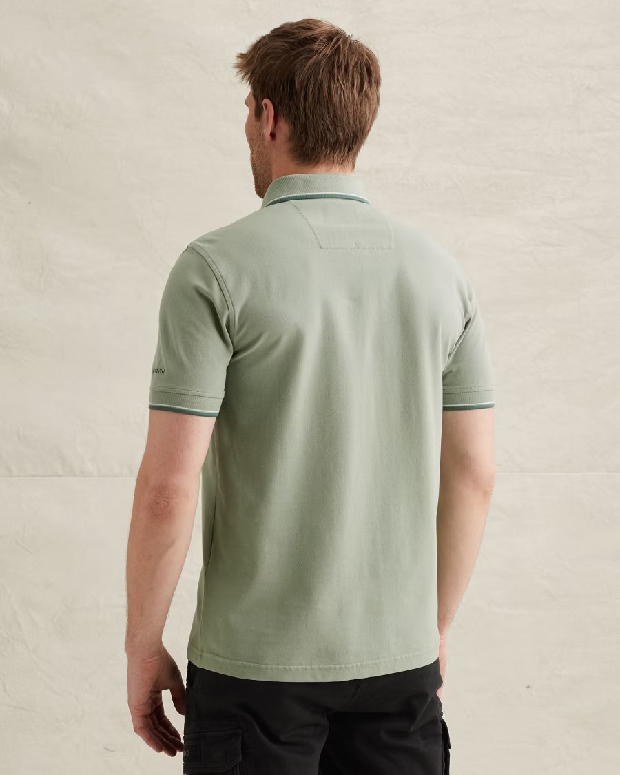 Polo piqué met artwork - iceberg green