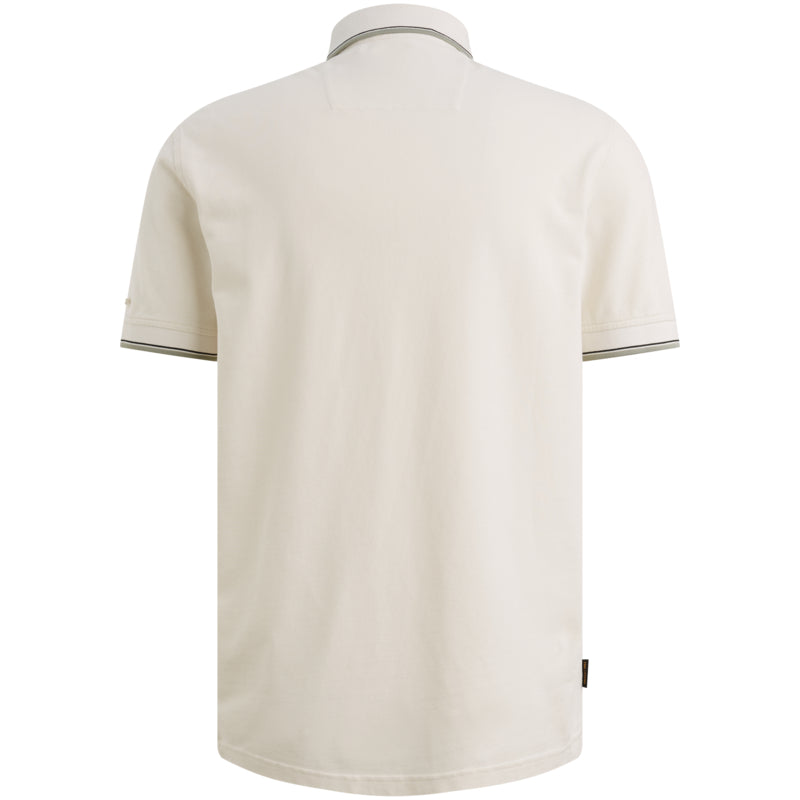 Polo piqué met artwork - egret