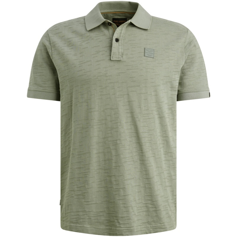 Polo jersey jacquardpatroon - groen