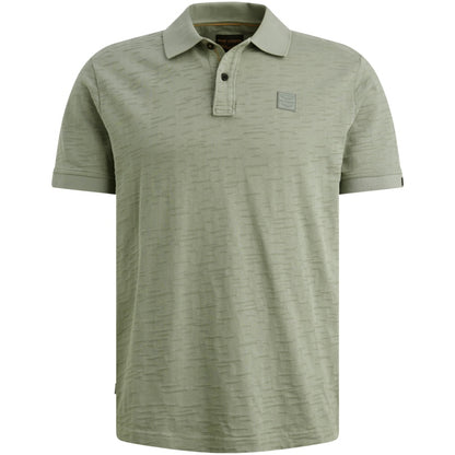 Polo jersey jacquardpatroon - groen