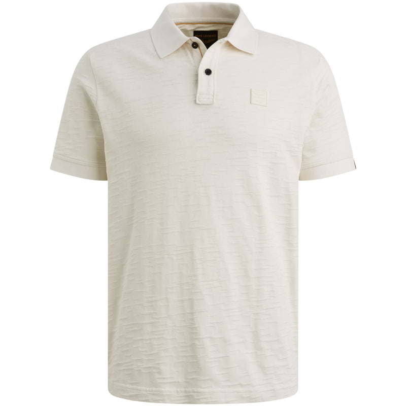 Polo jersey jacquardpatroon - beige