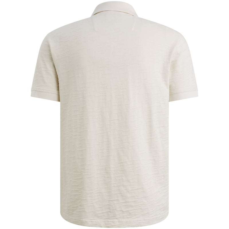 Polo jersey jacquardpatroon - beige