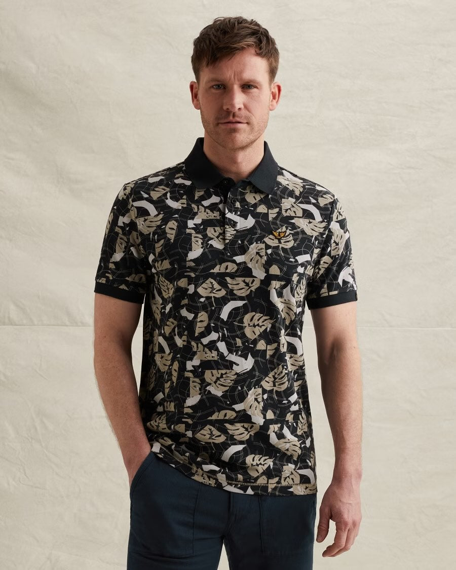 Polo allover print - blauw