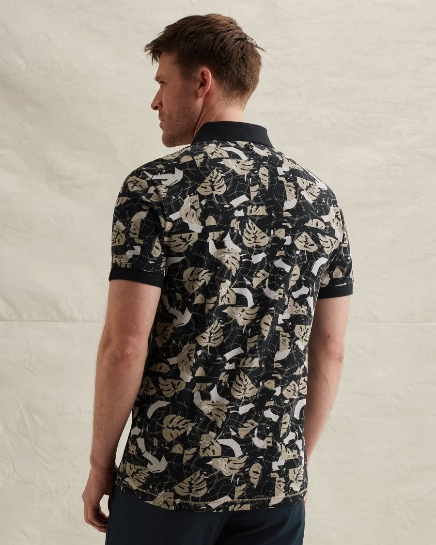 Polo allover print - blauw