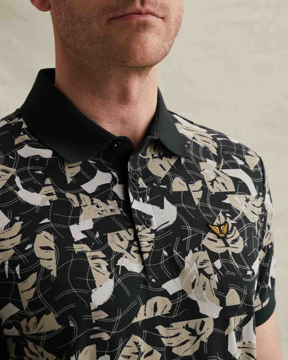 Polo allover print - blauw