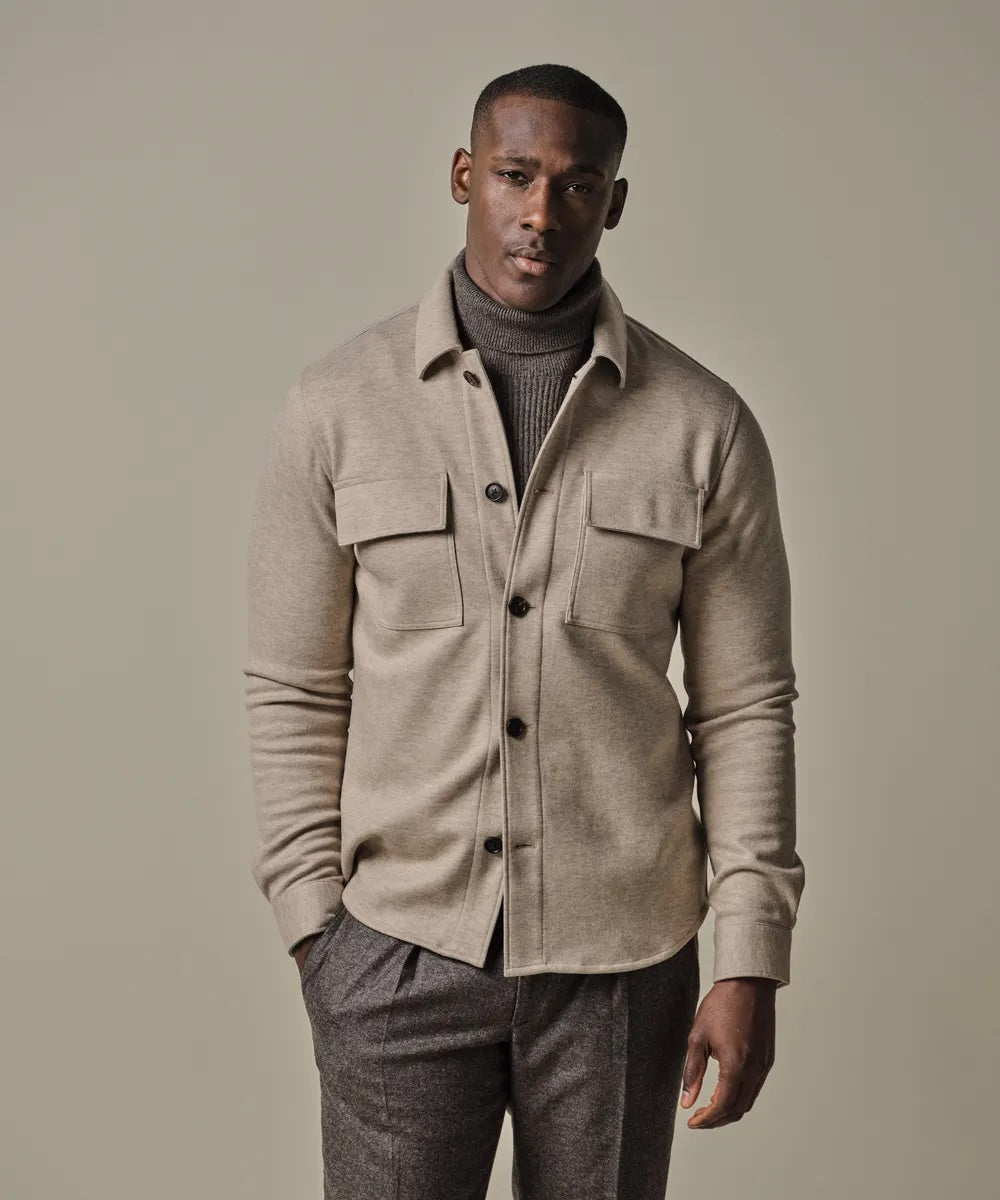Overshirt  wool knitted - beige