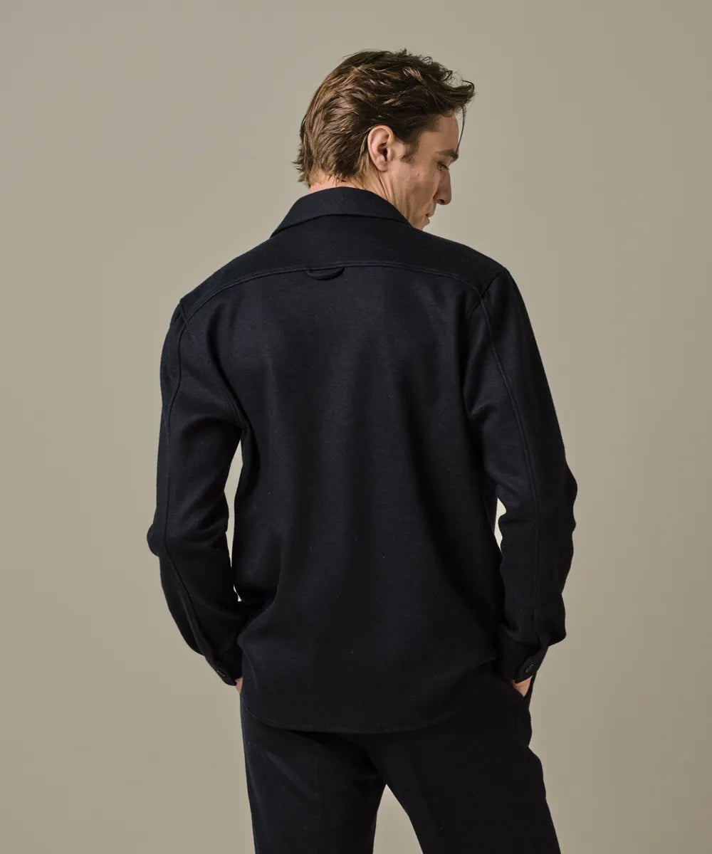 Overshirt  wool knitted - navyblauw
