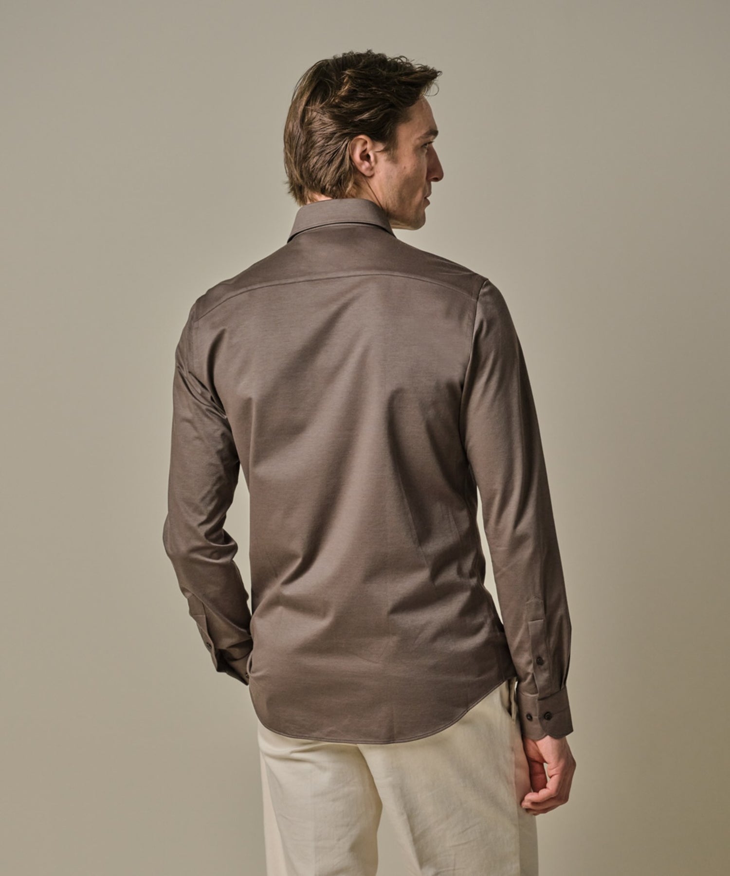 Overhemd Japanese Knitted - licht bruin