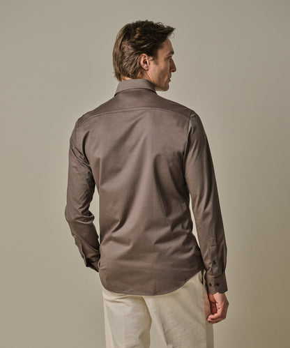 Overhemd Japanese Knitted - licht bruin