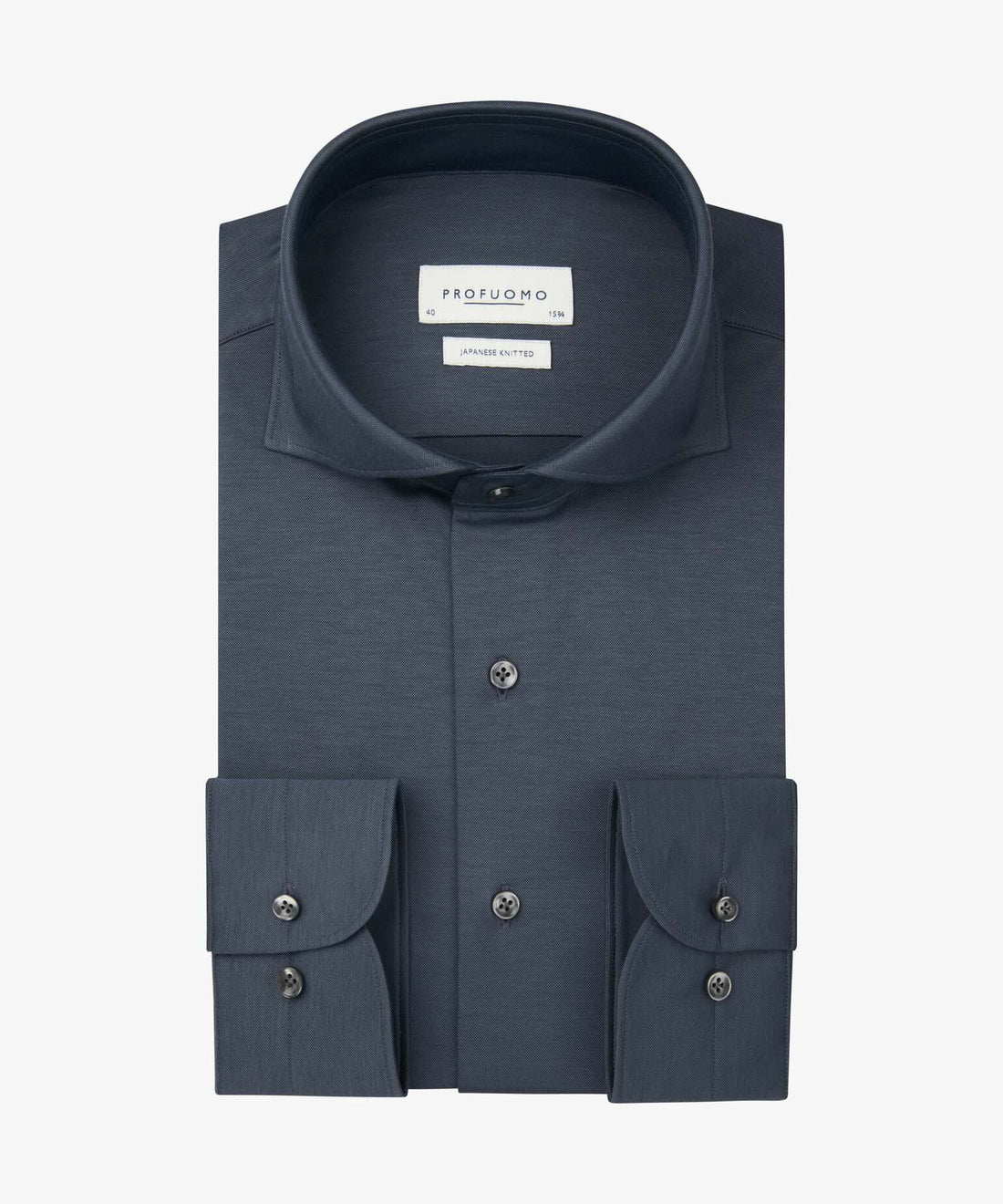 Overhemd Japanese Knitted - denimblauw