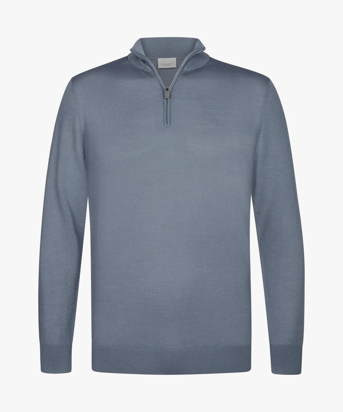 Trui merino half zip- blauw
