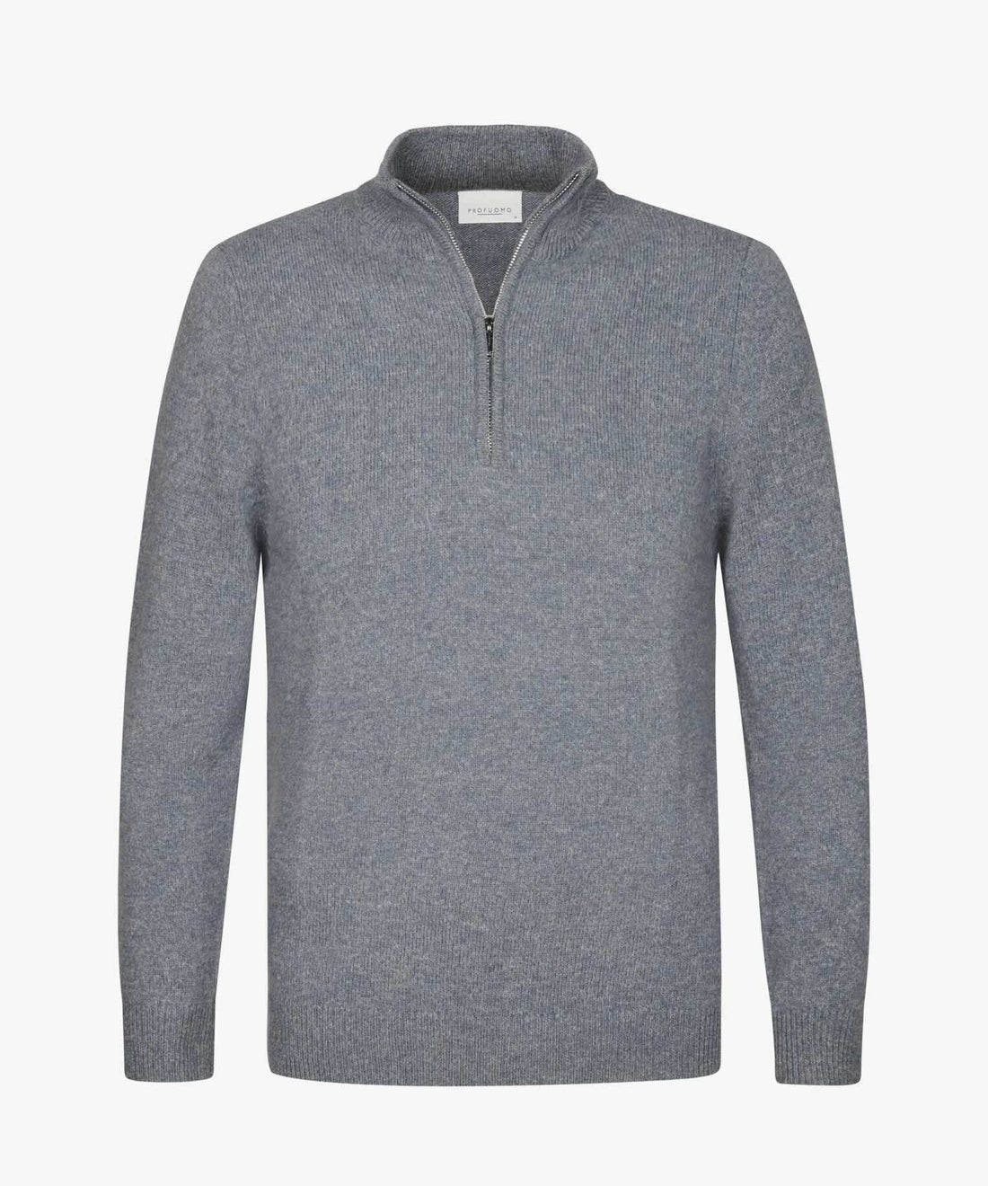 Trui wol half zip- blauw
