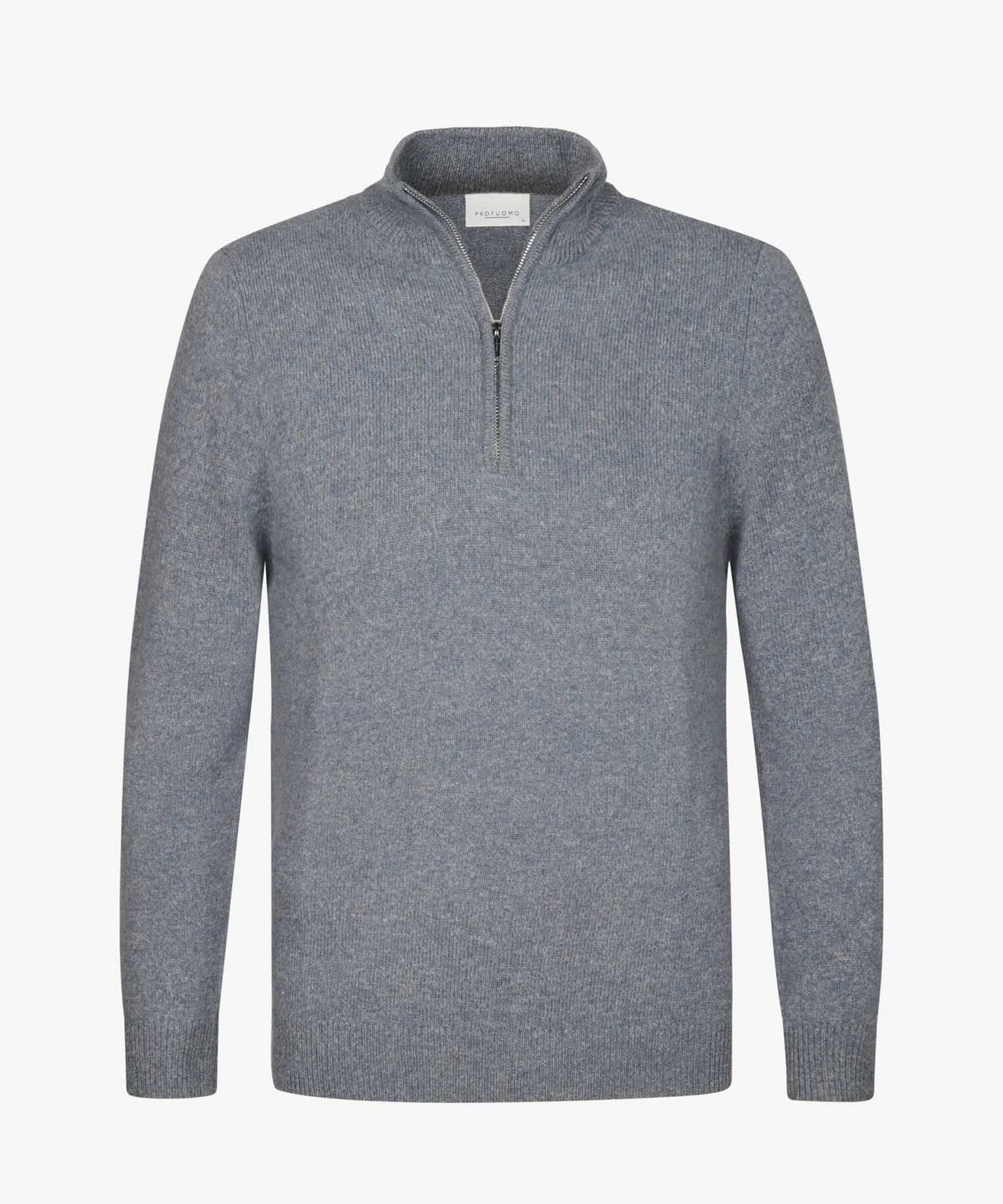 Trui wol half zip- blauw