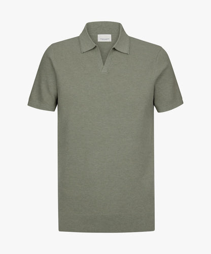 Polo v-hals luxury basic - groen