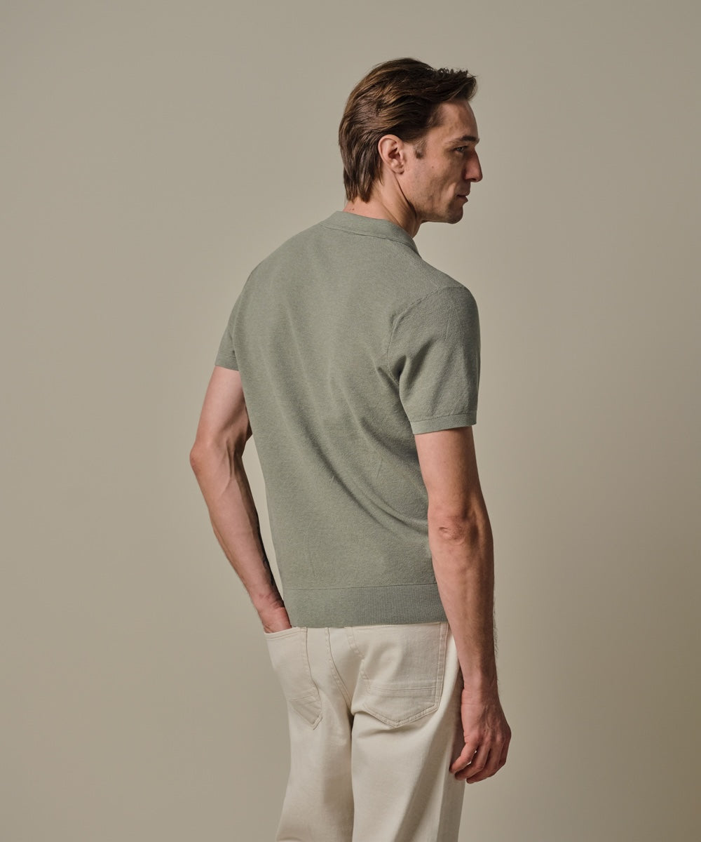 Polo v-hals luxury basic - groen