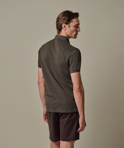 Polo stretch pique - bruin