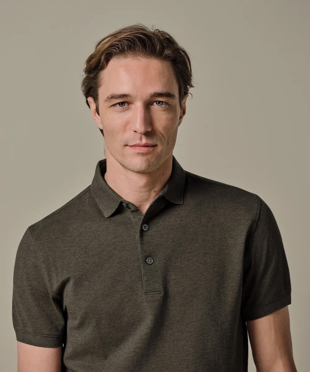 Polo stretch pique - bruin