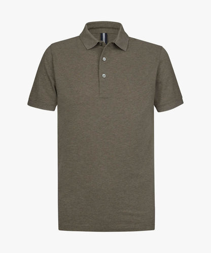Polo stretch pique - lichtbruin